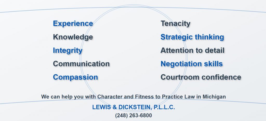 character and fitness to practice law michigan bar